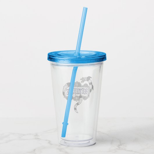 Beetlesap | Sandworm Coiled on Beetlesap Logo Acryl Drinkbeker (Achterkant)