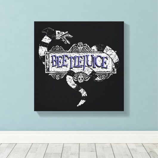 Beetlesap | Sandworm Coiled on Beetlesap Logo Canvas Afdruk (Insitu (Houten vloer))