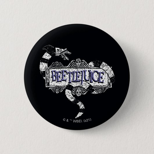 Beetlesap | Sandworm Coiled on Beetlesap Logo Ronde Button 5,7 Cm (Voorkant)