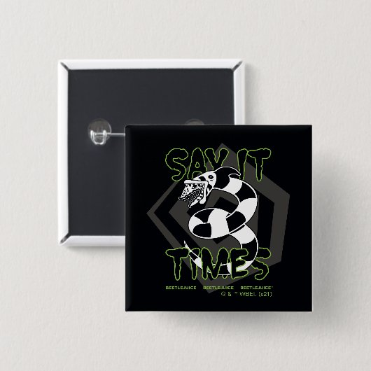 Beetlesap | Zeg het 3 keer Vierkante Button 5,1 Cm (Voorkant /achterkant)
