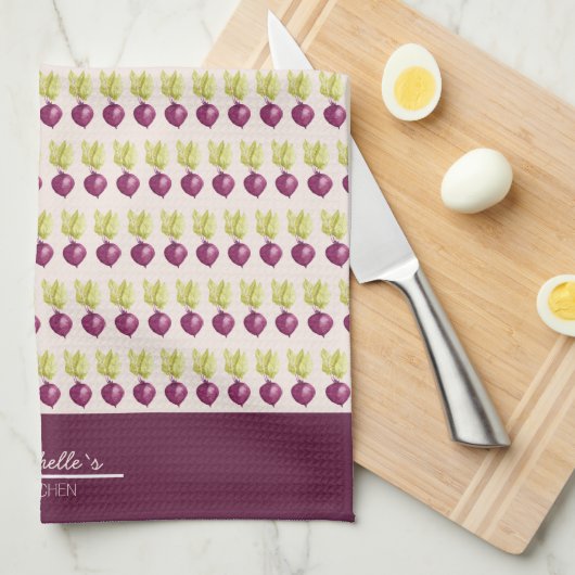 Beets in Love Waterverf illustration Kitchen Chef Theedoek (Quarter Fold)