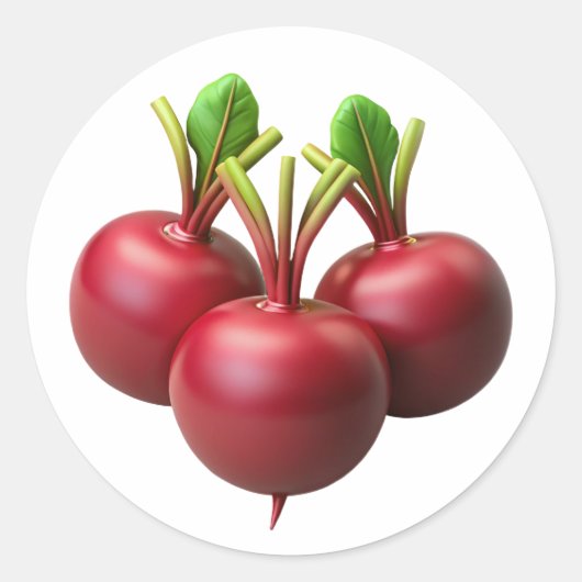 Beets Plastic 3D – Glanzend rond etiket (Voorkant)