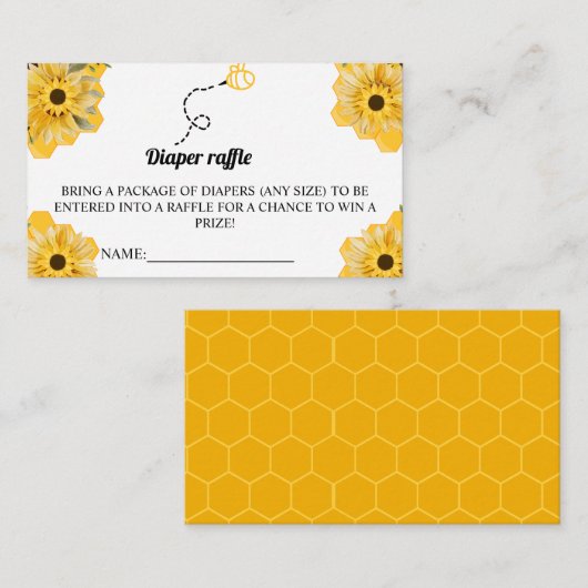 Beetthema Diaper Raffle Baby shower Game Place Plaatskaartje (Voorkant / Achterkant)