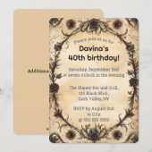 Beewerkbare Zwarte Rozen in Goth-stijl Kaart (Voorkant / Achterkant)