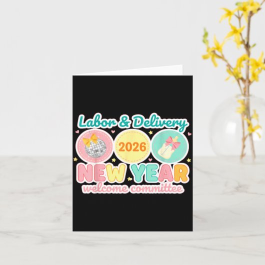 Befalling & Verloskunde 2026 Nieuwjaars Welkom Com Kaart (Gele Bloem)