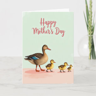 Befederde Moederdag Scene Card Kaart