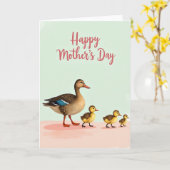 Befederde Moederdag Scene Card Kaart (Gele Bloem)