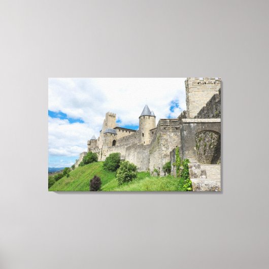Befestigde stad Carcassonne Canvas Afdruk (Voorkant)