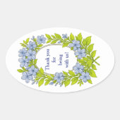 Beflorale bedankje bewerkbaar ovale sticker (Voorkant)