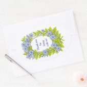 Beflorale bedankje bewerkbaar ovale sticker (Envelop)