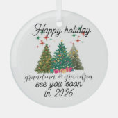 Beforderd tot kerstboom van grootouders glas ornament (Voorkant)