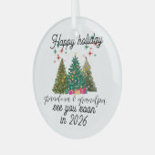 Beforderd tot kerstboom van grootouders glas ornament (Voorkant links)