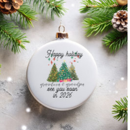 Beforderd tot kerstboom van grootouders glas ornament