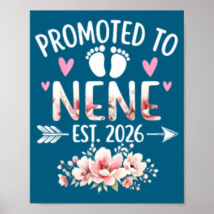 Beforderd tot nene est 2026 bloemige zwangerschap poster