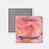 Beforderd tot oma! magneet cadeaus Roze Roos (Voorkant / Achterkant)