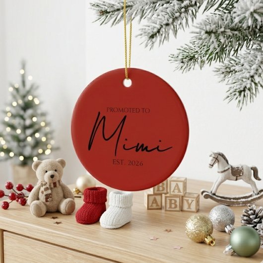Beforderd tot Oma Mimi Kerstsouvenir Keramisch Ornament