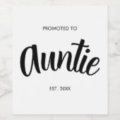 Beforderd tot Tante Oprichtingsjaar Wit Wijn Etiket (Enkel label)