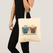 Before After Coffee Funny French Bulldog Design Tote Bag (Voorkant (product))