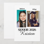 Before and after photo personalized graduation (Voorkant / Achterkant)