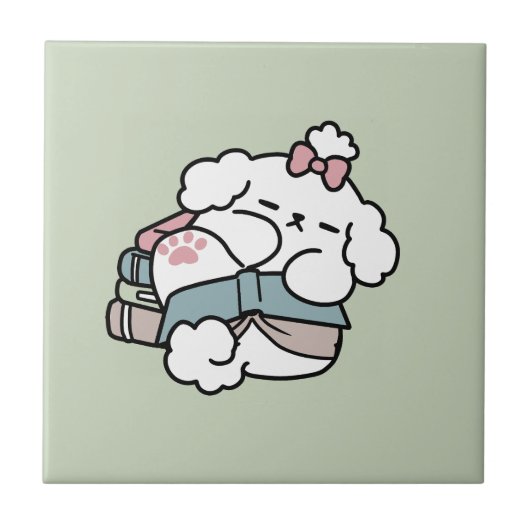 Before Bedtime with My Pup – Book and Dog Lover  Tegeltje (Voorkant)