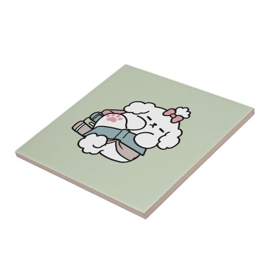 Before Bedtime with My Pup – Book and Dog Lover Tegeltje (Zijkant)