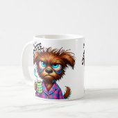 Before Coffee vs. Fully Caffeinated Dog  Koffiemok (Voorkant links)