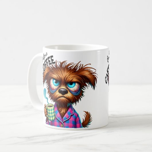 Before Coffee vs. Fully Caffeinated Dog  Koffiemok (Voorkant links)