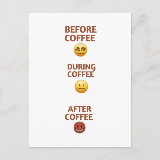 Before During After Coffee Mood Vector Art Briefkaart (Voorkant)