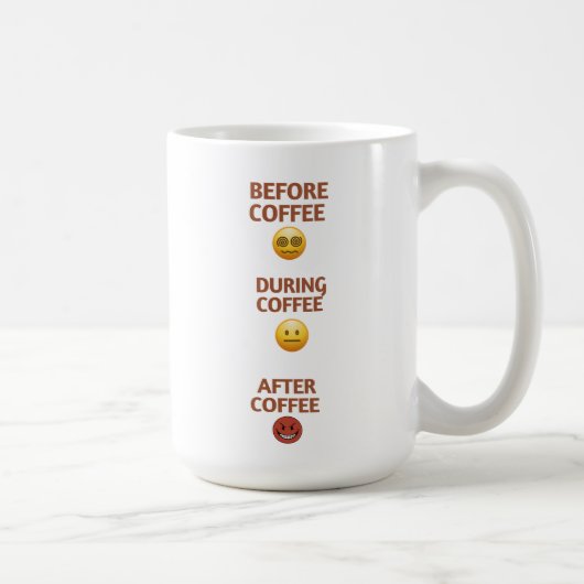 Before During After Coffee Mood Vector Art Koffiemok (Rechts)