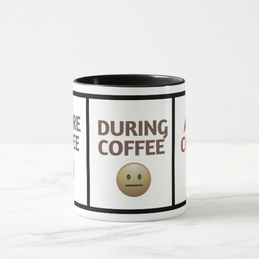 Before During After Coffee Mood Vector Art Mok (Midden)