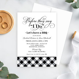Before They Say I Do BBQ Zwarte Gingham Kaart