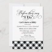 Before They Say I Do BBQ Zwarte Gingham Kaart (Voorkant)