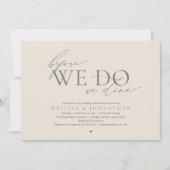 Before We Do, We Dine, Wedding Rehearsal Dinner Kaart (Voorkant)