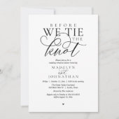 "Before we tie the knot", Wedding Rehearsal Dinner Kaart (Voorkant)