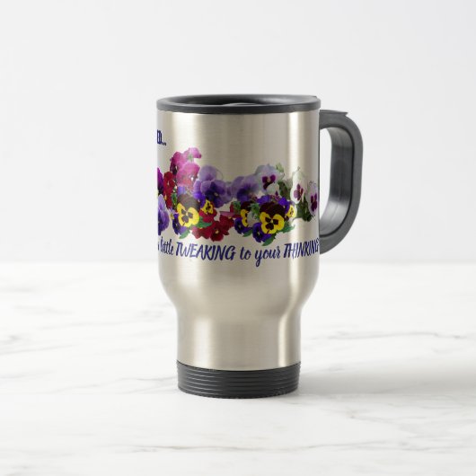 befuddled tweak pansies mug reisbeker (Voorkant rechts)