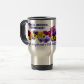 befuddled tweak pansies mug reisbeker (Voorkant links)
