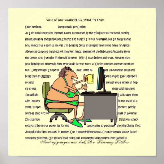 BEG-A-THON IS VOOR MONETAIRE REALITEITSCONTROLE POSTER (Voorkant)