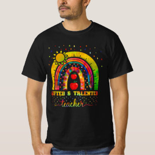 begaafd onderwijs leraar regenboog begaafd en tale t-shirt