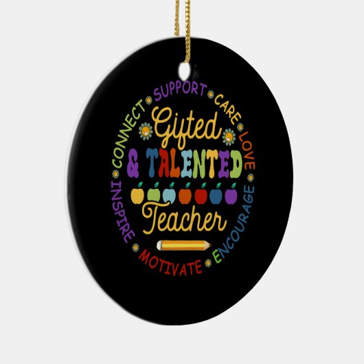 begaafde en getalenteerde leraar waardering week t keramisch ornament (Rechts)
