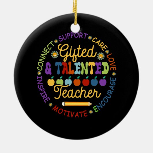 begaafde en getalenteerde leraar waardering week t keramisch ornament (Achterkant)