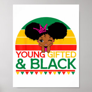 Begaafde Jonge Zwarte Dashiki Afrikaanse Trots Ges Poster