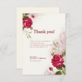 Bege Rozen Flower waterverf Dank u kaart (Voorkant / Achterkant)
