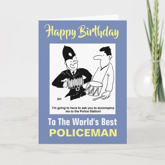 Begeleid naar het politiebureau - Happy Birthday Kaart (Voorkant)