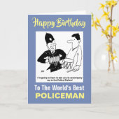 Begeleid naar het politiebureau - Happy Birthday Kaart (Gele Bloem)