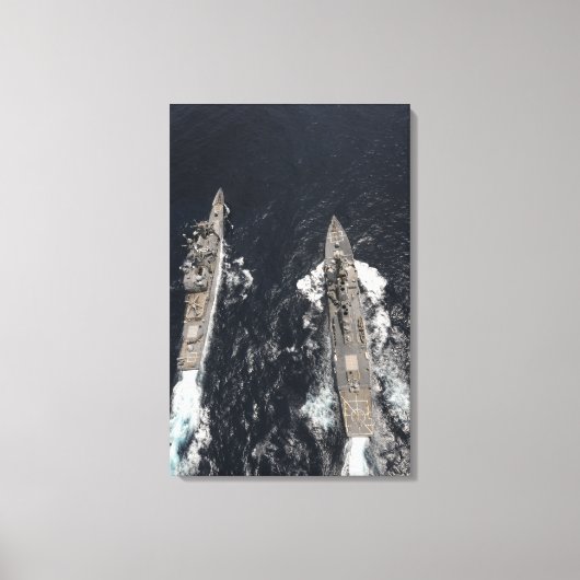 Begeleide rakettenverdeler USS Gridley Canvas Afdruk (Voorkant)