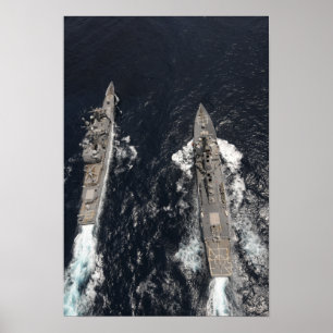 Begeleide rakettenverdeler USS Gridley Poster