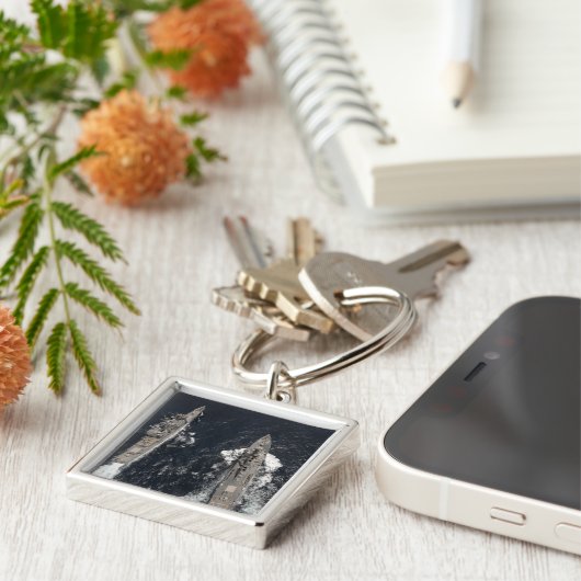 Begeleide rakettenverdeler USS Gridley Sleutelhanger (Zijkant)