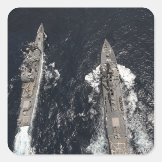 Begeleide rakettenverdeler USS Gridley Vierkante Sticker (Voorkant)