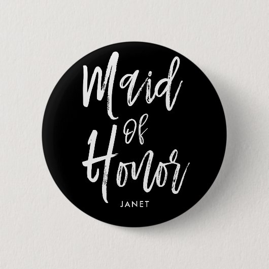 Begeleidend | Script Style Custom Wedding Ronde Button 5,7 Cm (Voorkant)