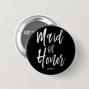 Begeleidend   Script Style Custom Wedding Ronde Button 5,7 Cm